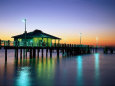 Fishing Pier at Sunrise, Fort de Soto Park, FL Photographic Print by David Davis
