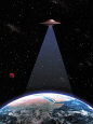 UFO Above the Earth Photographic Print
