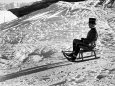 Italian Officer Enjoying a Sled Ride in the Italian Alps Premium Photographic Print by Alfred Eisenstaedt