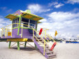 Life Guard Station, South Beach, Miami, Florida, USA Photographie par Terry Eggers