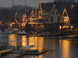 A Portion of Philadelphia's Boathouse Row is Shown at Dusk Thursday Photographie
