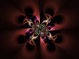 Abstract Fractal Design on Dark Background Lámina fotográfica por Albert Klein