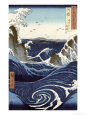 View of the Naruto Whirlpools at Awa, from the Series Rokuju-Yoshu Meisho Zue Lámina giclée por Ando Hiroshige
