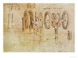 Studies of Toothed Gears and For a Hygrometer, Codex Atlanticus, 1478-1518 Giclee-vedos tekijänä Leonardo da Vinci