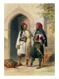 Arnaout and Osmanli Soldiers, Alexandria, the Valley of the Nile, c.1848 Lámina giclée por Achille-Constant-Théodore-Émile Prisse d'Avennes