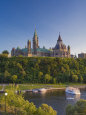 Parliament Hill and Ottawa River, Ottawa, Ontario, Canada