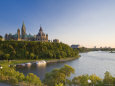 Parliament Hill and Ottawa River, Ottawa, Ontario, Canada