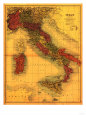 Italy - Panoramic Map Art Print