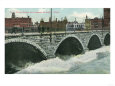 Rochester, New York - Court Street Bridge and Genesee at High Water View