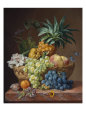 Still Life with a Pineapple, Grapes, Peaches, a Plum, a Tangerine and Assorted Flowers reproduction procédé giclée par Anthony Oberman