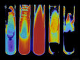 Digitized Test Tubes in a Row Photographie
