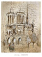 Notre Dame Lámina por Elizabeth Jardine