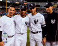 Jorge Posada, Mariano Rivera, Derek Jeter,& Andy Pettitte Final Game At Yankee Stadium 2008 Fotografía