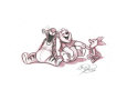Tigger, Pooh, and Piglet Share a Giggle Reproduction d'art