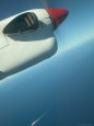 Propeller Airliner View of Caribbean Sea and Cruiseship, Barbados