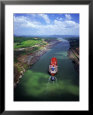 High angle view of cargo ship on Gaillard Cut, Panama Canal, near Gamboa, Gamboa, Panama Framed Art Print by Alfredo Maiquez