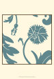 Teal Floral Motif III Art Print by Chariklia Zarris