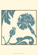 Teal Floral Motif II Art Print by Chariklia Zarris