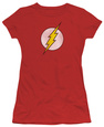 Juniors: DC Comics - The Flash Logo - Distressed T-Shirt