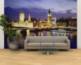 Buildings Lit Up at Dusk, Big Ben, Houses of Parliament, London, England Wall Mural – Large