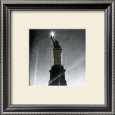 The Statue of Liberty Against a Cityscape in Smog