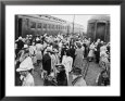 Japanese-American Internees Waiting to Board Train to Santa Anita, Los Angeles, c.1942