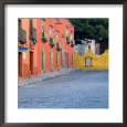 Homes Along Cobblestone Street, San Miguel De Allende, Mexico