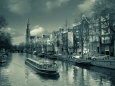 Prinsengracht and Westerkerk in the Background, Amsterdam, Holland