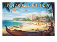 Waikiki Beach reproduction procédé giclée par Kerne Erickson