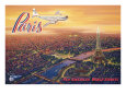 Paris, vue du ciel reproduction procédé giclée par Kerne Erickson
