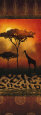 Giraffe at Sunset Art Print by Nicola Rabbett
