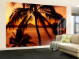 Silhouette of Palm Trees at Dusk, Manzanillo, Mexico Wall Mural – Large