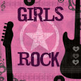 Girls Rock Art Print by Louise Carey