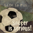 Soccer Art Print by Jo Moulton