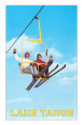 Couple on Ski Lift, Lake Tahoe Premium Poster