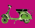 Vespa on Pink Art Print by Myrjam Tell