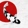 Splashing Beauty Shiro Utsuri Lámina por Nicole Gruhn