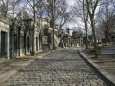 Monuments on the Side of a Path, Pere-Lachaise Cemetery, Avenue Des Acacias Paris, France