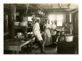Black and White Photo of Old West Restaurant Kitchen Lámina giclée