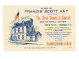 Ticket to F. Scott Key House, Washington D.C. Lámina giclée