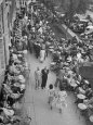 People Dining at Outside Cafe Next to the Hotel Excelsior Lámina fotográfica por Dmitri Kessel