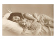 Girl in Bed with Cat