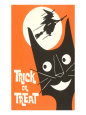Trick or Treat, Cartoon Cat, Witch by Moon