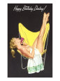 Woman in Canvas Chair Premium Poster