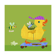 Duck on Skateboard Premium Poster