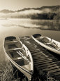 Canoes (B&W Photography) Posters