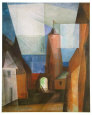 The Gruetz-Tower in Treptow at the Rega, 1928 Reproduction d'art par Lyonel Feininger
