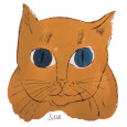 25 Cats Named Sam and One Blue Pussy by Andy Warhol, c.1954 (Gold Sam) Reproduction d'art par Andy Warhol