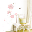 Long Stem Pink Flower Butterfly Petals