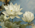 White Flowers (Decorative Art) Posters